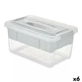 Caixa Multiusos Cinzento Transparente Plástico 5 L 29,5 x 14,5 x 19,2 cm (6 Unidades) de Kipit, Caixas e baús de arrumação - ...