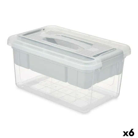 Caja Multiusos Gris Transparente Plástico 5 L 29,5 x 14,5 x 19,2 cm (6 Unidades) de Kipit, Cajas y arcones de almacenaje - Re...