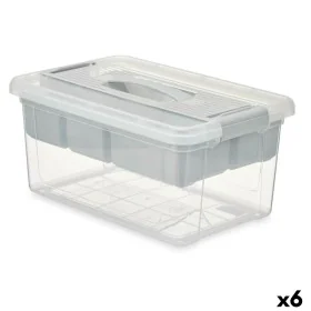 Multi-use Box Grey Transparent Plastic 9 L 35,5 x 17 x 23,5 cm (6 Units) by Kipit, Storage boxes and chests - Ref: S3629027, ...