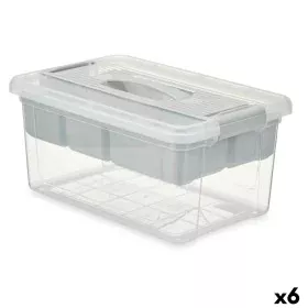 Boîte Multiusage Gris Transparent Plastique 9 L 35,5 x 17 x 23,5 cm (6 Unités) de Kipit, Boîtes et coffres de rangement - Réf...