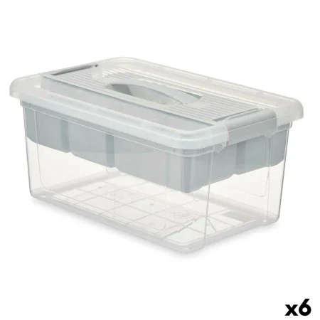 Caixa Multiusos Cinzento Transparente Plástico 9 L 35,5 x 17 x 23,5 cm (6 Unidades) de Kipit, Caixas e baús de arrumação - Re...