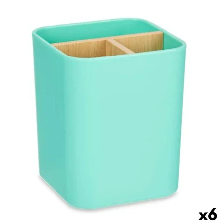 Toothbrush Holder Green Bamboo polypropylene 9 x 11 x 9 cm (6 Units) by Berilo, Stands and dispensers - Ref: S3629117, Price:...