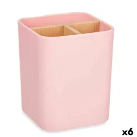 Suporte para a escova de Dentes Cor de Rosa Bambu Polipropileno 9 x 11 x 9 cm (6 Unidades) de Berilo, Suportes e dispensadore...