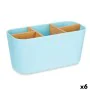 Suporte para a escova de Dentes Azul Bambu Polipropileno 21 x 10 x 9 cm (6 Unidades) de Berilo, Suportes e dispensadores - Re...