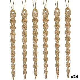 Weihnachtsdekoration Set Champagne Kunststoff Glitzernd 13,5 x 1 x 5,5 cm (24 Stück) von Krist+, Weihnachten - Ref: S3629153,...