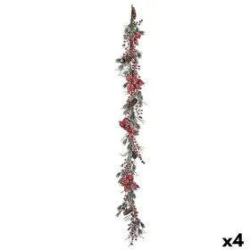 Christmas garland Branch Flowers Red Green 15 x 15 x 190 cm (4 Units) by Krist+, Christmas - Ref: S3629158, Price: 81,40 €, D...