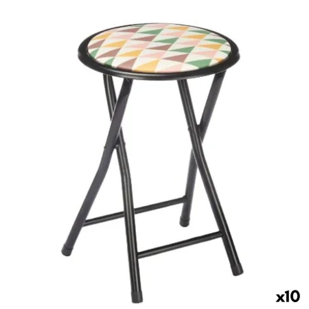 Folding Stool Geometric Black PVC Metal 30 x 30 x 45 cm (10 Units) by Gift Decor, Barstools - Ref: S3629218, Price: 89,46 €, ...