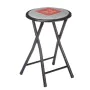 Tabouret Pliant Hand Made Marron Noir Gris PVC Métal 30 x 30 x 45 cm (10 Unités) de Gift Decor, Tabourets - Réf : S3629220, P...