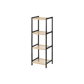 Etagère de salle de bains 35 x 30 x 100 cm Noir Naturel Bambou Bois de pin de Berilo, Étagères - Réf : S3629257, Prix : 27,52...