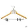 Set of Clothes Hangers Clamps Brown Silver Wood Metal 44,5 x 1,5 x 24,5 cm (24 Units) by Kipit, Hangers - Ref: S3629286, Pric...