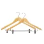 Set of Clothes Hangers Clamps Brown Silver Wood Metal 44,5 x 1,5 x 24,5 cm (24 Units) by Kipit, Hangers - Ref: S3629286, Pric...