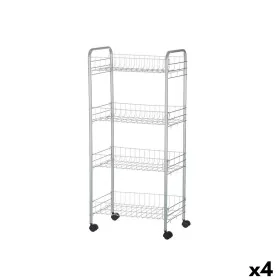 Carrello per Verdure Argentato Metallo Plastica 37 x 27 x 82,5 cm (4 Unità) di Kinvara, Ripiani e supporti - Rif: S3629336, P...