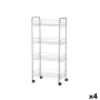 Vegetable trolley Silver Metal Plastic 37 x 27 x 82,5 cm (4 Units) by Kinvara, Shelves and supports - Ref: S3629336, Price: 5...