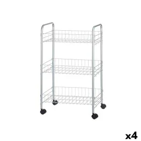 Carrello per Verdure Argentato Metallo Plastica 37 x 27 x 62,3 cm (4 Unità) di Kinvara, Ripiani e supporti - Rif: S3629338, P...