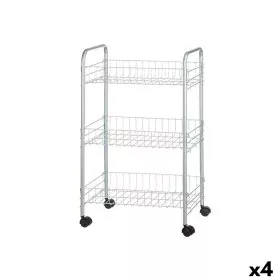 Vegetable trolley Silver Metal Plastic 37 x 27 x 62,3 cm (4 Units) by Kinvara, Shelves and supports - Ref: S3629338, Price: 4...