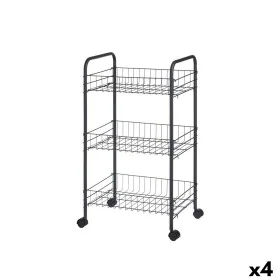 Chariot à légumes Noir Métal Plastique 37 x 27 x 63 cm (4 Unités) de Kinvara, Étagères et supports - Réf : S3629342, Prix : 4...