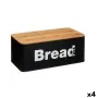 Breadbasket Black Natural Metal Bamboo 33 x 13,3 x 18 cm (4 Units) by Kinvara, Food storage - Ref: S3629344, Price: 44,89 €, ...