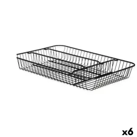 Cutlery Organiser Black Metal 26 x 4,7 x 35,5 cm (6 Units) by Kinvara, Shelves and supports - Ref: S3629368, Price: 32,95 €, ...