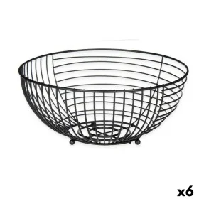 Fruit Bowl Black Metal 28 x 12 x 28 cm (6 Units) by Kinvara, Bowls and large cups - Ref: S3629372, Price: 33,48 €, Discount: %