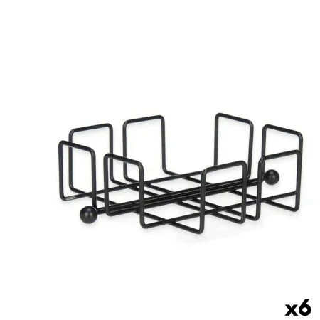 Napkin holder Black Metal 19,3 x 6,5 x 19,3 cm (6 Units) by Kinvara, Shelves and supports - Ref: S3629386, Price: 18,56 €, Di...