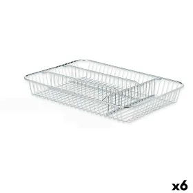 Organizador de Talheres Prateado Metal 26 x 4,5 x 35,5 cm (6 Unidades) de Kinvara, Prateleiras e estantes - Ref: S3629388, Pr...