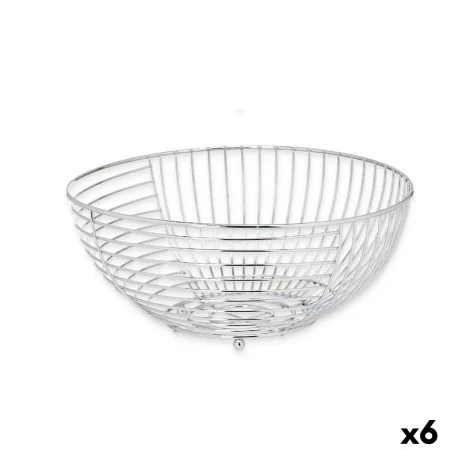 Fruit Bowl Silver Metal 28 x 12,7 x 28 cm (6 Units) by Kinvara, Bowls and large cups - Ref: S3629392, Price: 28,51 €, Discoun...