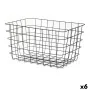 Panier Multi-usages Noir Métal 38,5 x 20,5 x 28 cm Rectangulaire (6 Unités) de Kinvara, Étagères et supports - Réf : S3629410...