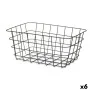 Multi-purpose basket Black Metal 30,3 x 14 x 22,5 cm Rectangular (6 Units) by Kinvara, Shelves and supports - Ref: S3629412, ...