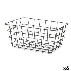 Cesta Multiusos Negro Metal 30,3 x 14 x 22,5 cm Rectangular (6 Unidades) de Kinvara, Estantes y soportes - Ref: S3629412, Pre...