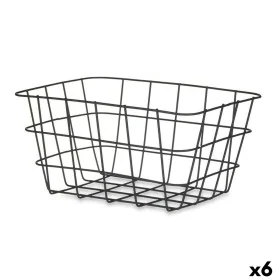 Cestino Multiuso Nero Metallo 24,5 x 12 x 18 cm Rettangolare (6 Unità) di Kinvara, Ripiani e supporti - Rif: S3629414, Prezzo...