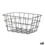 Panier Multi-usages Noir Métal 24,5 x 12 x 18 cm Rectangulaire (6 Unités) de Kinvara, Étagères et supports - Réf : S3629414, ...