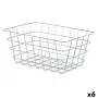 Multi-purpose basket Silver Metal 31 x 14 x 21 cm Rectangular (6 Units) by Kinvara, Shelves and supports - Ref: S3629418, Pri...