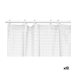 Rideau de Douche Carreaux Transparent Polyéthylène EVA 180 x 180 cm (12 Unités) de Berilo, Rideaux, crochets et revêtements d...