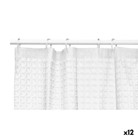 Rideau de Douche Carreaux Transparent Polyéthylène EVA 180 x 180 cm (12 Unités) de Berilo, Rideaux, crochets et revêtements d...