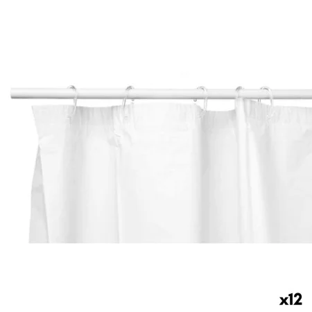 Cortina de Duche Branco Polietileno EVA 180 x 180 cm (12 Unidades) de Berilo, Cortinas, ganchos e revestimentos para duche - ...