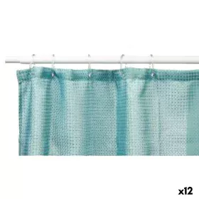 Rideau de Douche Points Vert turquoise Polyester 180 x 180 cm (12 Unités) de Berilo, Rideaux, crochets et revêtements de douc...