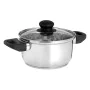 Casserole with glass lid Silver Stainless steel 1,8 L 28 x 9 x 18 cm (6 Units) by Kinvara, Casserole pans - Ref: S3629508, Pr...