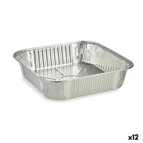 Ensemble de plats pour la cuisine Jetable Carré Aluminium 20,5 x 6,5 x 20,5 cm (12 Unités) de Kinvara, Moules jetables - Réf ...