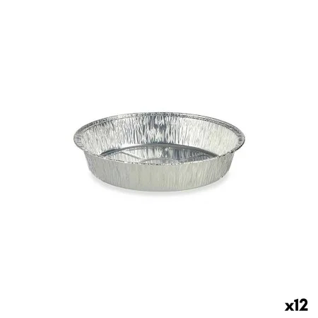 Set of Kitchen Dishes Disposable Circular Aluminium 21,5 x 5,5 x 21,5 cm (12 Units) by Kinvara, Disposable moulds - Ref: S362...