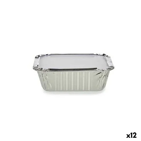 Set di Teglie da Cucina Monouso Con coperchio Alluminio 14,5 x 7,5 x 12,5 cm (12 Unità) di Kinvara, Stampi usa e getta - Rif:...