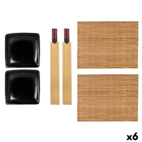 Set de Sushi Negro Cerámica Bambú (6 Unidades) de Kinvara, Platos y fuentes - Ref: S3629541, Precio: 33,48 €, Descuento: %