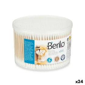 Bastoncini di Cotone Bianco Marrone Cotone Bambù (24 Unità) di Berilo, Palline, dischetti e bastoncini cotonati - Rif: S36296...