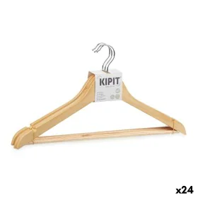 Set of Clothes Hangers 44,5 x 1,2 x 23 cm Brown Wood Metal (24 Units) by Kipit, Hangers - Ref: S3629651, Price: 45,21 €, Disc...