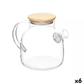 Jarra con Filtro para Infusiones Bambú Vidrio de Borosilicato 1,2 L 22 x 16 x 14 cm (6 Unidades) de Vivalto, Servicio de té y...