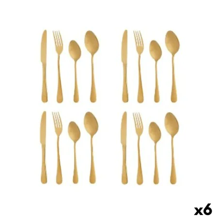 Cutlery Set Golden Stainless steel (6 Units) by Kinvara, Cutlery sets - Ref: S3629781, Price: 61,27 €, Discount: %