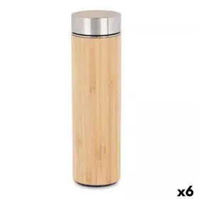 Thermos 500 ml Natural Metal Bamboo (6 Units) by Kinvara, Thermos flasks - Ref: S3629785, Price: 55,83 €, Discount: %