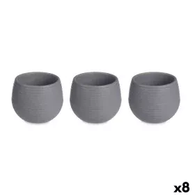 Set of pots 6,2 x 6,2 x 6,6 cm Anthracite Plastic (8 Units) by Ibergarden, Flower Pots - Ref: S3629851, Price: 15,32 €, Disco...