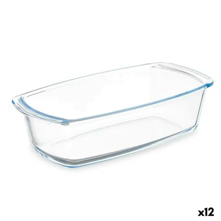 Recipiente de Cozinha Com pegas Transparente Vidro de Borosilicato 1,6 L 27 x 7,2 x 14 cm (12 Unidades) de Vivalto, Pratos e ...