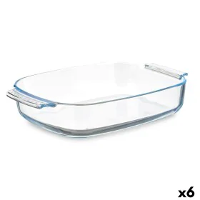 Recipiente de Cozinha Com pegas Transparente Vidro de Borosilicato 3,8 L 38 x 6,5 x 25,4 cm (6 Unidades) de Vivalto, Pratos e...