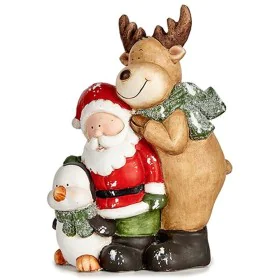 Decorative Figure Christmas White Brown Black Green Ceramic 14 x 37,5 x 27,5 cm by Krist+, Christmas - Ref: S3629989, Price: ...